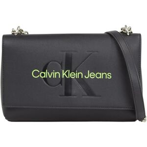 Calvin Klein Jeans Women Shoulder Bag Sculpted Flap Medium, Black (Black/Dark Juniper), One Size Calvin Klein Jeans Women Shoulder Bag Sculpted Flap Medium, Black (Black/Dark Juniper), One Size