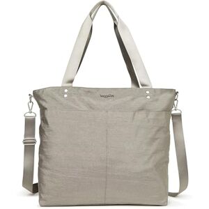 Baggallini Large Carryall Tote Bag for Women Lightweight Nylon Zipper Top Weekender Travel Beach Bag Personal Item w/Luggage Sleeve, Sterling Shimmer, L Baggallini Large Carryall Tote Bag for Women Lightweight Nylon Zipper Top Weekender Travel Beach Bag Personal Item w/Luggage Sleeve, Sterling Shimmer, L