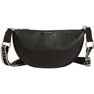 Ted Baker Women's Webbing Leather Half Moon Crossbody Bag, Black Ted Baker Women's Webbing Leather Half Moon Crossbody Bag, Black