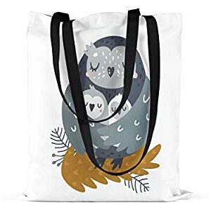 Bonamaison Printed Tote Bag, Reusable Grocery Bag, Shopping Bag, Machine Washable, Foldable, Canvas Cloth Bag with Black Handles, Size: 48x55 Cm Bonamaison Printed Tote Bag, Reusable Grocery Bag, Shopping Bag, Machine Washable, Foldable, Canvas Cloth Bag with Black Handles, Size: 48x55 Cm