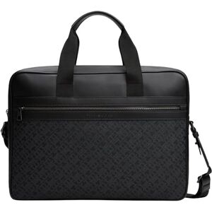 Tommy Hilfiger Men’s Elegant Monogram Laptop Bag, Black (Black), One Size Tommy Hilfiger Men’s Elegant Monogram Laptop Bag, Black (Black), One Size