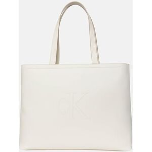 Calvin Klein Women’s Sculpted Slim Tote Bag with Logo, White (Lily White), One Size Calvin Klein Women’s Sculpted Slim Tote Bag with Logo, White (Lily White), One Size