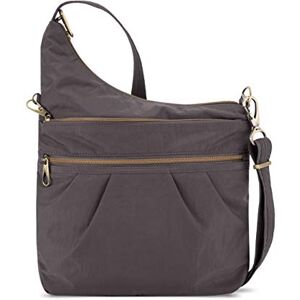 Travelon Anti-Theft Signature 3 Compartment Crossbody, Smoke, One Size Travelon Anti-Theft Signature 3 Compartment Crossbody, Smoke, One Size