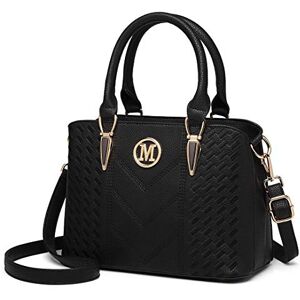 Miss Lulu Handbags for Women, Womens Top Handle Bag PU Leather Shoulder Bag Black Miss Lulu Handbags for Women, Womens Top Handle Bag PU Leather Shoulder Bag Black