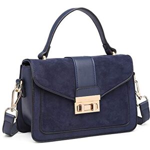 Miss Lulu Women's Small Handbag, Square Metal Buckle Flap Cross body Bag, Elegant Suede and PU Leather Shoulder Bag Miss Lulu Women's Small Handbag, Square Metal Buckle Flap Cross body Bag, Elegant Suede and PU Leather Shoulder Bag