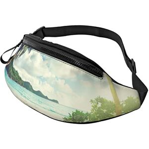 Rvenu11300 Sunset On The Beach Printed Casual Sports Cross Body Waist Bag With Waist Belt Adjustable Multi-Functional Cross Body Shoulder Bag, Black, One Size Rvenu11300 Sunset On The Beach Printed Casual Sports Cross Body Waist Bag With Waist Belt Adjustable Multi-Functional Cross Body Shoulder Bag, Black, One Size