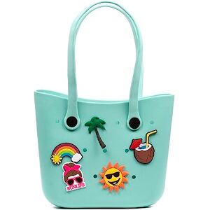 FIRENZE ARTEGIANI Libelula EVA Beach Shopper Bag with Long Handles and Decorative Charm 34 x 10 x 28 cm Colour: Mint Green, mint green, Utility FIRENZE ARTEGIANI Libelula EVA Beach Shopper Bag with Long Handles and Decorative Charm 34 x 10 x 28 cm Colour: Mint Green, mint green, Utility
