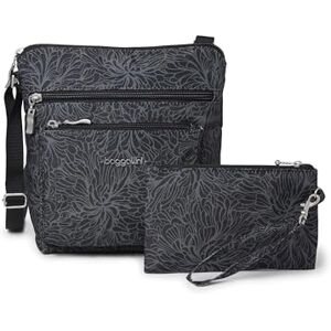 Baggallini Women's Pocket Crossbody Bags 8x8 Small Lightweight Durable Nylon Water-Resistant Travel Purse W/RFID Wristlet, Midnight Blossom, One Size Baggallini Women's Pocket Crossbody Bags 8x8 Small Lightweight Durable Nylon Water-Resistant Travel Purse W/RFID Wristlet, Midnight Blossom, One Size