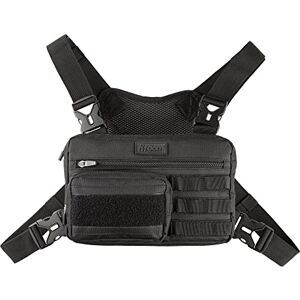 Fitdom Tactical Inspired Sports Utility Chest Pack. Chest Bag for Men with Built-in Phone Holder. This EDC Rig Pouch Vest is Perfect for Workouts, Cycling & Hiking, Black, S, Rig Fit Fitdom Tactical Inspired Sports Utility Chest Pack. Chest Bag for Men with Built-in Phone Holder. This EDC Rig Pouch Vest is Perfect for Workouts, Cycling & Hiking, Black, S, Rig Fit