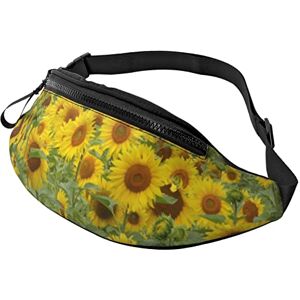 Rvenu11300 Sunflowers Printed Casual Sports Cross Body Waist Bag With Waist Belt Adjustable Multi-Functional Cross Body Shoulder Bag, Black, One Size Rvenu11300 Sunflowers Printed Casual Sports Cross Body Waist Bag With Waist Belt Adjustable Multi-Functional Cross Body Shoulder Bag, Black, One Size