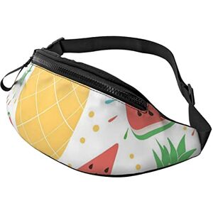 Rvenu11300 Tropical Fruit Printed Casual Sports Cross Body Waist Bag With Waist Belt Adjustable Multi-Functional Cross Body Shoulder Bag, Black, One Size Rvenu11300 Tropical Fruit Printed Casual Sports Cross Body Waist Bag With Waist Belt Adjustable Multi-Functional Cross Body Shoulder Bag, Black, One Size