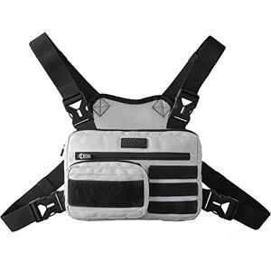 Fitdom Tactical Inspired Sports Utility Chest Pack. Chest Bag for Men with Built-in Phone Holder. This EDC Rig Pouch Vest is Perfect for Workouts, Cycling & Hiking (Rig Fit, White) Fitdom Tactical Inspired Sports Utility Chest Pack. Chest Bag for Men with Built-in Phone Holder. This EDC Rig Pouch Vest is Perfect for Workouts, Cycling & Hiking (Rig Fit, White)