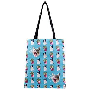Oh My Pop! Angry Cat-Shopping Bag, Turquoise, 33 x 40 cm Oh My Pop! Angry Cat-Shopping Bag, Turquoise, 33 x 40 cm