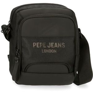 Pepe Jeans Bromley Shoulder bag Medium Black 17x22x8cm Polyester, Black/White, One Size, Medium Crossbody Bag Pepe Jeans Bromley Shoulder bag Medium Black 17x22x8cm Polyester, Black/White, One Size, Medium Crossbody Bag