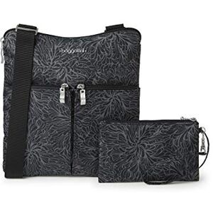 Baggallini Women's Horizon Crossbody Bags 10x10.5 Lightweight Water-Resistant Nylon RFID Purse Handbag W/Wristlet Included Convertible Cross Body, Midnight Blossom, One Size Baggallini Women's Horizon Crossbody Bags 10x10.5 Lightweight Water-Resistant Nylon RFID Purse Handbag W/Wristlet Included Convertible Cross Body, Midnight Blossom, One Size