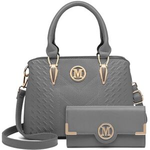 Miss Lulu Handbag for Women with Purse Set, Black Top Handle Bag with M Logo Shoulder Bag PU Leather, Golden Hardware Miss Lulu Handbag for Women with Purse Set, Black Top Handle Bag with M Logo Shoulder Bag PU Leather, Golden Hardware