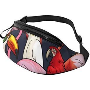 Rvenu11300 Tropical Wild Bird Printed Casual Sports Cross Body Waist Bag With Waist Belt Adjustable Multi-Functional Cross Body Shoulder Bag, Black, One Size Rvenu11300 Tropical Wild Bird Printed Casual Sports Cross Body Waist Bag With Waist Belt Adjustable Multi-Functional Cross Body Shoulder Bag, Black, One Size