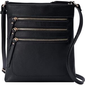 Solene Crossbody Bag Functional Multi Pocket Messenger Purse Top Zip Closure Shoulder Handbag With Adjustable Strap, Black, One Size Solene Crossbody Bag Functional Multi Pocket Messenger Purse Top Zip Closure Shoulder Handbag With Adjustable Strap, Black, One Size
