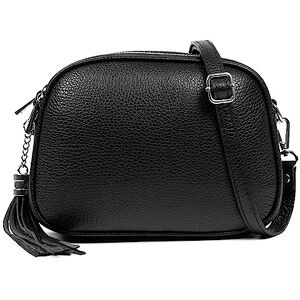 FIRENZE ARTEGIANI . Aliminusa Women's Shoulder Bag, Genuine Leather, Dollaro, 22 x 9 x 16 cm, Colour: Black, Black/White, Utility FIRENZE ARTEGIANI . Aliminusa Women's Shoulder Bag, Genuine Leather, Dollaro, 22 x 9 x 16 cm, Colour: Black, Black/White, Utility