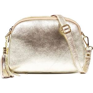 FIRENZE ARTEGIANI . Aliminusa Women's Shoulder Bag, Genuine Leather, Lacquered Suede, 22 x 9 x 16 cm, Colour: Champagne, Champagne, Utility FIRENZE ARTEGIANI . Aliminusa Women's Shoulder Bag, Genuine Leather, Lacquered Suede, 22 x 9 x 16 cm, Colour: Champagne, Champagne, Utility