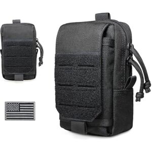 WYNEX Tactical EDC Pouch, Molle Utility Pouches Gadget Organizer Phone Holder Waist Pack Smartphone Pouch Tool Holster Pocket Black WYNEX Tactical EDC Pouch, Molle Utility Pouches Gadget Organizer Phone Holder Waist Pack Smartphone Pouch Tool Holster Pocket Black