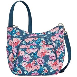 Travelon Anti-Theft Classic Crossbody Bucket Bag, Blossom Floral, One Size Travelon Anti-Theft Classic Crossbody Bucket Bag, Blossom Floral, One Size