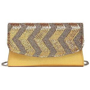 Miss Lulu Women's Clutches Evening Bag Clutch Bags for Women Handbag with Shining Sequins with Detachable Silver Chain for Party Prom Bridal Wedding (Gold) Miss Lulu Women's Clutches Evening Bag Clutch Bags for Women Handbag with Shining Sequins with Detachable Silver Chain for Party Prom Bridal Wedding (Gold)