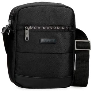 MOVOM Buster Shoulder Bag Medium Black 17x22x6cm Polyester with Faux Leather Details by Joumma Bags, Black/White, Medium Crossbody Bag MOVOM Buster Shoulder Bag Medium Black 17x22x6cm Polyester with Faux Leather Details by Joumma Bags, Black/White, Medium Crossbody Bag