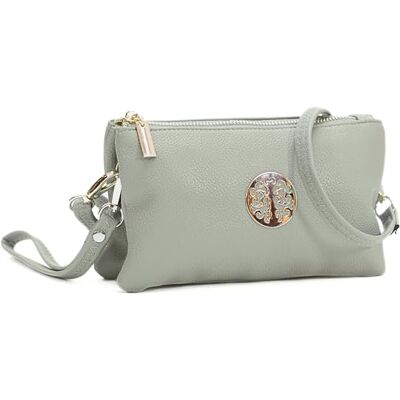 Big Handbag Shop Women’s Vegan Leather Mini Crossbody Bag, Small Holiday Travel Pouch Purse Wallet with Wristlet Strap and Secure Zip Compartments Ivy (Light Grey) Big Handbag Shop Women’s Vegan Leather Mini Crossbody Bag, Small Holiday Travel Pouch Purse Wallet with Wristlet Strap and Secure Zip Compartments Ivy (Light Grey)