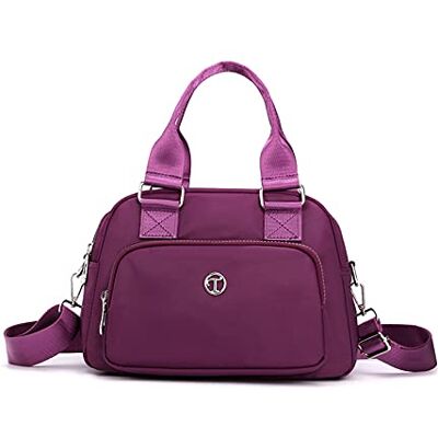 NICOLE & DORIS Casual Shoulder Bag Multi Pocket Messenger Bag Large Capacity Handbags for Women Shopping Bag Portable Travel Weekend Bag for Daily Use Purple NICOLE & DORIS Casual Shoulder Bag Multi Pocket Messenger Bag Large Capacity Handbags for Women Shopping Bag Portable Travel Weekend Bag for Daily Use Purple
