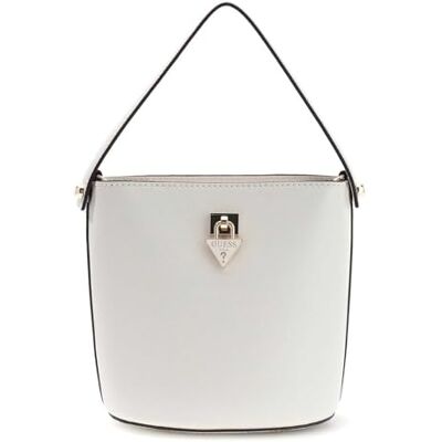GUESS cross body bag shoulder bag Patsie Top Handle Bucket Cream White creme-white GUESS cross body bag shoulder bag Patsie Top Handle Bucket Cream White creme-white