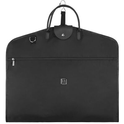 HUGH BUTLER Travel Suit Carrier Bag (Light) for 1-2 Suits 40", Elegant Business Suit Cover with Shoulder Strap, Garment Bags for Men and Women, Breathable, Foldable, Clothes Without Creases, Niles Black HUGH BUTLER Travel Suit Carrier Bag (Light) for 1-2 Suits 40", Elegant Business Suit Cover with Shoulder Strap, Garment Bags for Men and Women, Breathable, Foldable, Clothes Without Creases, Niles Black