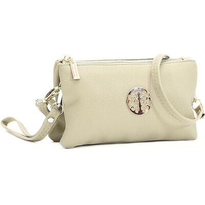 Big Handbag Shop Women’s Vegan Leather Mini Crossbody Bag, Small Holiday Travel Pouch Purse Wallet with Wristlet Strap and Secure Zip Compartments Ivy (Cream) Big Handbag Shop Women’s Vegan Leather Mini Crossbody Bag, Small Holiday Travel Pouch Purse Wallet with Wristlet Strap and Secure Zip Compartments Ivy (Cream)