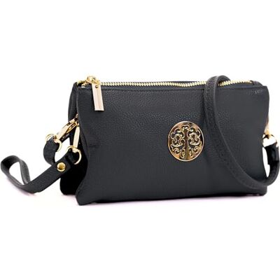 Big Handbag Shop Women’s Vegan Leather Mini Crossbody Bag, Small Holiday Travel Pouch Purse Wallet with Wristlet Strap and Secure Zip Compartments Ivy (Black) Big Handbag Shop Women’s Vegan Leather Mini Crossbody Bag, Small Holiday Travel Pouch Purse Wallet with Wristlet Strap and Secure Zip Compartments Ivy (Black)