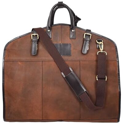 House Of Leather Luxury Leather Suit Carrier Slimline Travel Garment Dress Bag Keswich Brown Vintage House Of Leather Luxury Leather Suit Carrier Slimline Travel Garment Dress Bag Keswich Brown Vintage