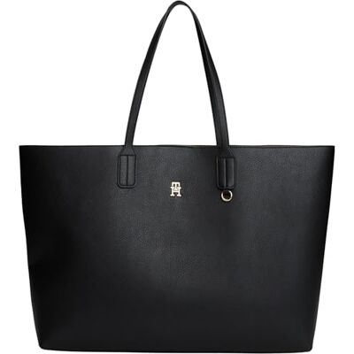 Tommy Hilfiger Women's TH ICON TOTE AW0AW18173 Tote, BLACK, One Size Tommy Hilfiger Women's TH ICON TOTE AW0AW18173 Tote, BLACK, One Size