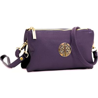 Big Handbag Shop Women’s Vegan Leather Mini Crossbody Bag, Small Holiday Travel Pouch Purse Wallet with Wristlet Strap and Secure Zip Compartments Ivy (Purple) Big Handbag Shop Women’s Vegan Leather Mini Crossbody Bag, Small Holiday Travel Pouch Purse Wallet with Wristlet Strap and Secure Zip Compartments Ivy (Purple)
