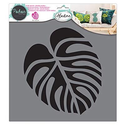 Aladine Tropical Leaf Textile Stencil Fabric Decoration To Customize Canvas, T-shirts, Tote Bags Washable 28 x 28 cm Large Design Aladine Tropical Leaf Textile Stencil Fabric Decoration To Customize Canvas, T-shirts, Tote Bags Washable 28 x 28 cm Large Design