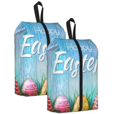 ERCgad Easter Egg Bunny Grass Wooden Print Men Women Travel Shoe Storage Bag Home Organizer Pouch Gym Camping Backpacks ERCgad Easter Egg Bunny Grass Wooden Print Men Women Travel Shoe Storage Bag Home Organizer Pouch Gym Camping Backpacks