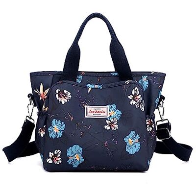 NICOLE & DORIS Womens Totes Bag Casual Shoulder Bag Large Multi Pocket Handbag Top Handle Shopping Bag Colourful Weekend Bag Crossbody Bag for School Work Travel Blue Flowers NICOLE & DORIS Womens Totes Bag Casual Shoulder Bag Large Multi Pocket Handbag Top Handle Shopping Bag Colourful Weekend Bag Crossbody Bag for School Work Travel Blue Flowers