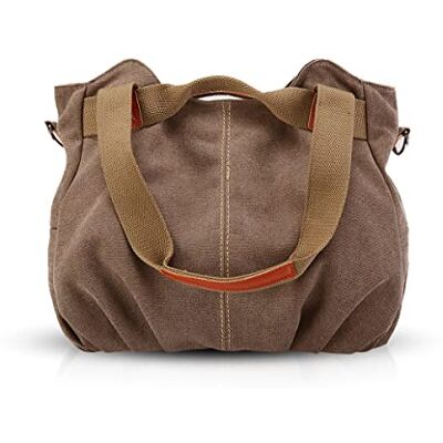 NICOLE & DORIS Canvas tote bags for women shoulder bags ladies Handbag Large Bronw ComputerTravel Weekend Bag NICOLE & DORIS Canvas tote bags for women shoulder bags ladies Handbag Large Bronw ComputerTravel Weekend Bag