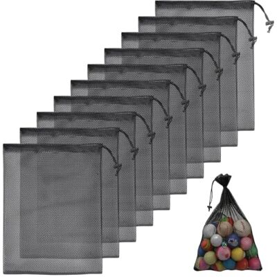 Mnuwoee 10 PCS Mesh Drawstring Bag, 35x40cm Portable Large Mesh Bag, Black Nylon Met Bags Drawstring for Outdoor Activities Camping Travel Mnuwoee 10 PCS Mesh Drawstring Bag, 35x40cm Portable Large Mesh Bag, Black Nylon Met Bags Drawstring for Outdoor Activities Camping Travel