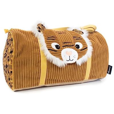 LES DÉGLINGOS Speculos the Tiger Weekend Bag Baby Changing Bag/Travel Bag Ideal Holiday Spacious Ultra Soft Cuddly Blanket, Brown, 1 Unit LES DÉGLINGOS Speculos the Tiger Weekend Bag Baby Changing Bag/Travel Bag Ideal Holiday Spacious Ultra Soft Cuddly Blanket, Brown, 1 Unit