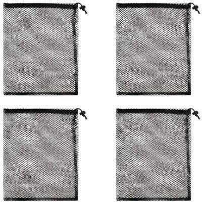 yishunshunkuai 4 Pcs Mesh Bags with Drawstring, Black Net Bag for Beach Pool Sports Travel yishunshunkuai 4 Pcs Mesh Bags with Drawstring, Black Net Bag for Beach Pool Sports Travel
