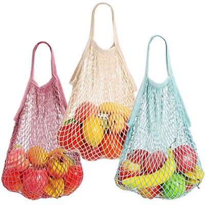 TOTKEN Reusable Net String Shopping Bags, 3 Pack Cotton Mesh Produce Bags Organic Grocery Shopping Bags Tote Handbag for Vegetables Fruits Commodities Outgoing Travel TOTKEN Reusable Net String Shopping Bags, 3 Pack Cotton Mesh Produce Bags Organic Grocery Shopping Bags Tote Handbag for Vegetables Fruits Commodities Outgoing Travel