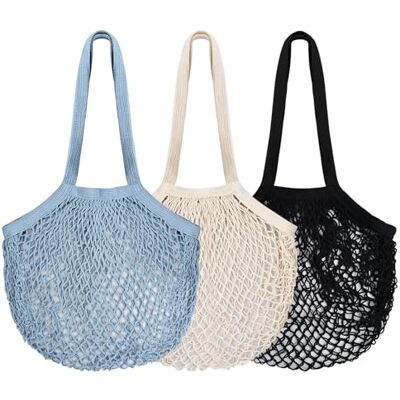 Meralo 3 Pack String Bags, Reusable Net Bags for Vegetables, Shopping Bags Cotton Linen Blend Mesh Grocery Bags with Long Handles, Washable String Shopping Tote Bag for Fruit Storage, Travel Meralo 3 Pack String Bags, Reusable Net Bags for Vegetables, Shopping Bags Cotton Linen Blend Mesh Grocery Bags with Long Handles, Washable String Shopping Tote Bag for Fruit Storage, Travel