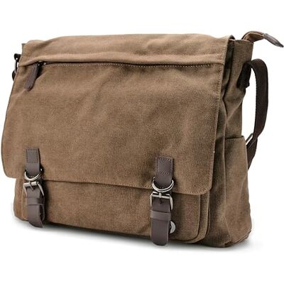 Trendhim Bag Messenger Men's Brown Canvas Satchel & Laptop Bag made of Durable Materials Danish Design Fits a 16 Inch Computer Ideal for Work and School Trendhim Bag Messenger Men's Brown Canvas Satchel & Laptop Bag made of Durable Materials Danish Design Fits a 16 Inch Computer Ideal for Work and School