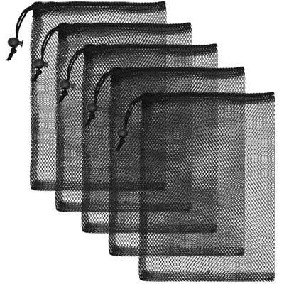LICQIC Polyester Mesh Drawstring Bag, Net Bags, 5 Pcs 20×29 cm Suitable for Swimming Beach Pool ToysEquipment LICQIC Polyester Mesh Drawstring Bag, Net Bags, 5 Pcs 20×29 cm Suitable for Swimming Beach Pool ToysEquipment
