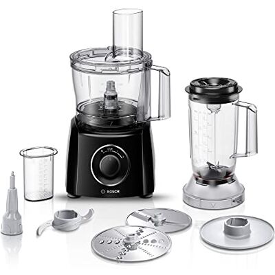 Bosch MultiTalent 3 MCM3201B 800W 2.3L Food Processor with 2 speeds, 1 litre blender and/Slicing/Grating/Beating attachments. AMAZON EXCLUSIVE Black Bosch MultiTalent 3 MCM3201B 800W 2.3L Food Processor with 2 speeds, 1 litre blender and/Slicing/Grating/Beating attachments. AMAZON EXCLUSIVE Black