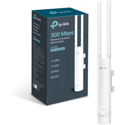 TP-LINK EAP110-Outdoor 300Mbps Wireless N Outdoor Access Points, 24V Passive PoE, Easily Wall or Ceiling Mount, Free EAP Controller Software White TP-LINK EAP110-Outdoor 300Mbps Wireless N Outdoor Access Points, 24V Passive PoE, Easily Wall or Ceiling Mount, Free EAP Controller Software White